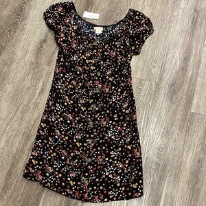 Tilly’s sky and sparrow button front floral boho mini dress medium NWT